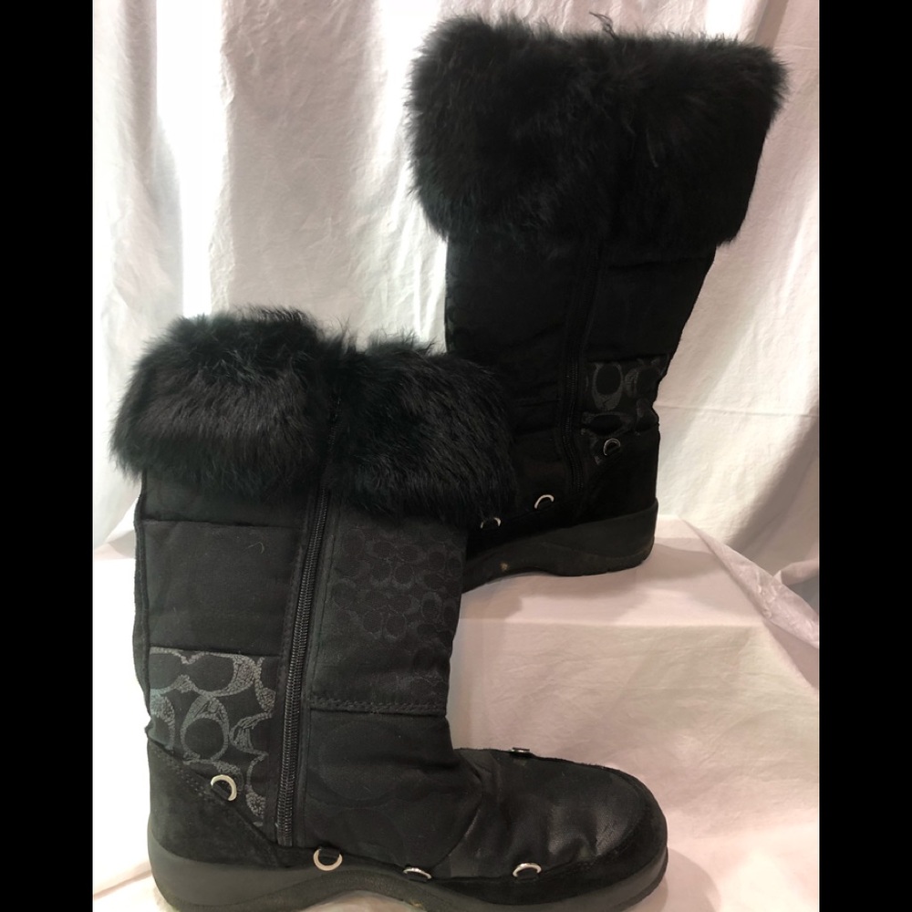 Coach fur lined winter boots. AS IS
